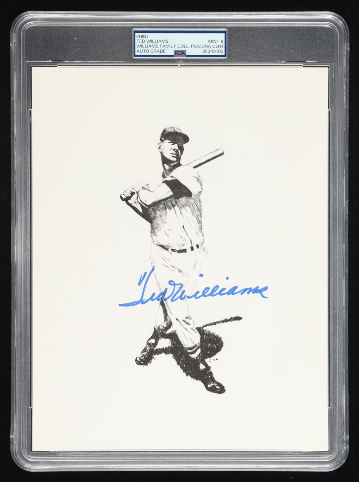 Ted Williams Signed 8.5x11 Art Print (PSA | Autograph Graded PSA 9) at PristineAuction.com Ted Williams Signed 8.5x11 Art Print (PSA | Autograph Graded PSA 9) at PristineAuction.com