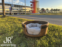 Oak Barrel Dog Bed - JR Squared at PristineAuction.com