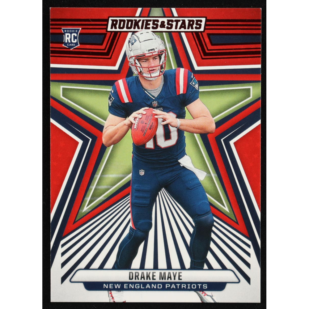 Drake Maye 2024 Rookies and Stars Red #129 RC at PristineAuction.com