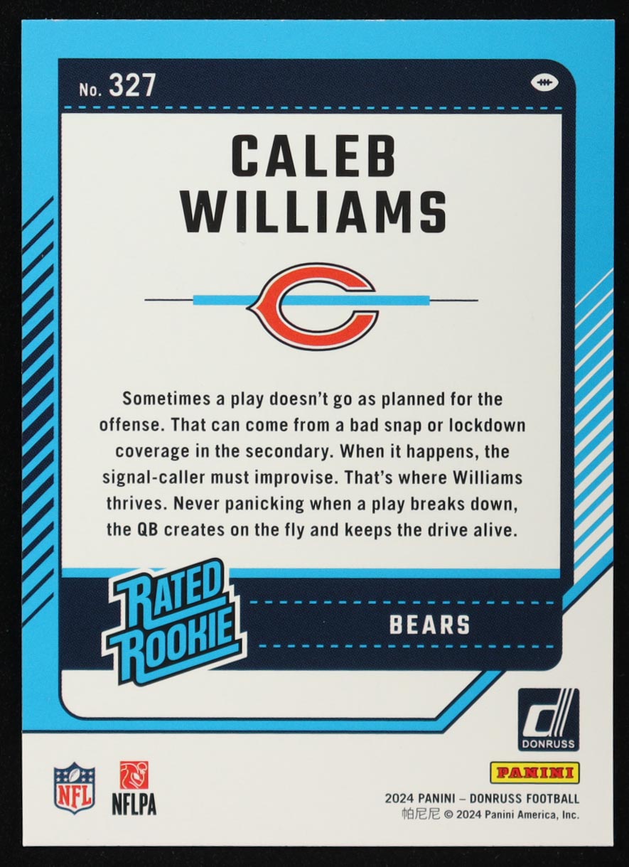 Caleb Williams 2024 Donruss Press Proof Red #327 RR RC at PristineAuction.com Caleb Williams 2024 Donruss Press Proof Red #327 RR RC at PristineAuction.com