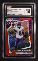 Lamar Jackson 2021 Panini Rookies & Stars Airborne Red Plaid #AB-9 (CGC 10) at PristineAuction.com