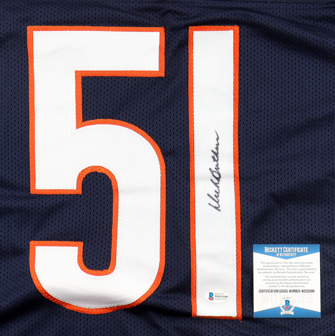 Dick Butkus Signed Jersey (Beckett) at PristineAuction.com Dick Butkus Signed Jersey (Beckett) at PristineAuction.com