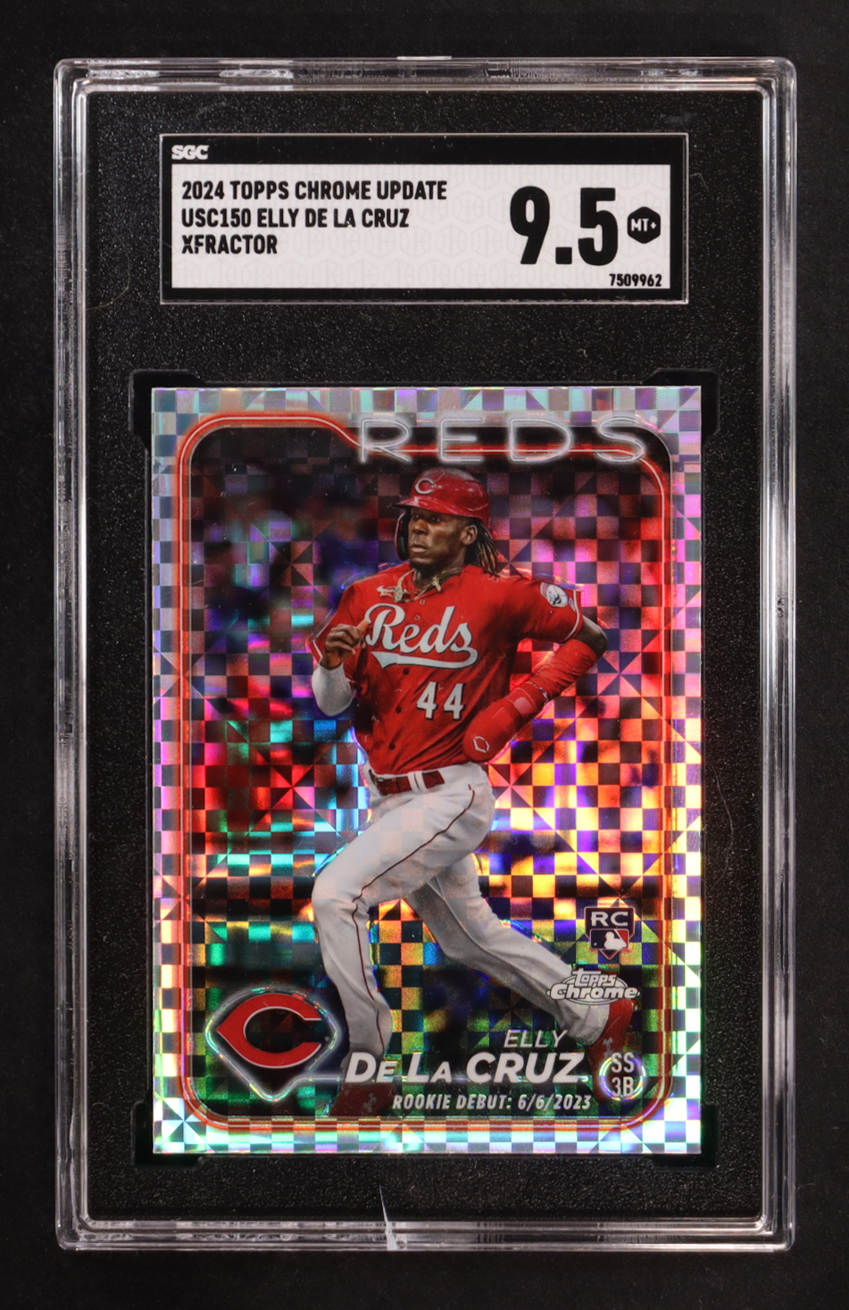 Elly De La Cruz 2024 Topps Chrome Update Xfractor #USC-150 RC (SGC 9.5) at PristineAuction.com Elly De La Cruz 2024 Topps Chrome Update Xfractor #USC-150 RC (SGC 9.5) at PristineAuction.com