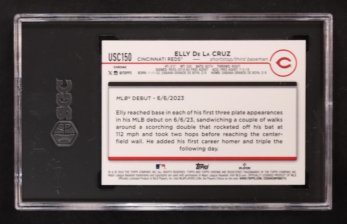 Elly De La Cruz 2024 Topps Chrome Update Xfractor #USC-150 RC (SGC 9.5) at PristineAuction.com Elly De La Cruz 2024 Topps Chrome Update Xfractor #USC-150 RC (SGC 9.5) at PristineAuction.com