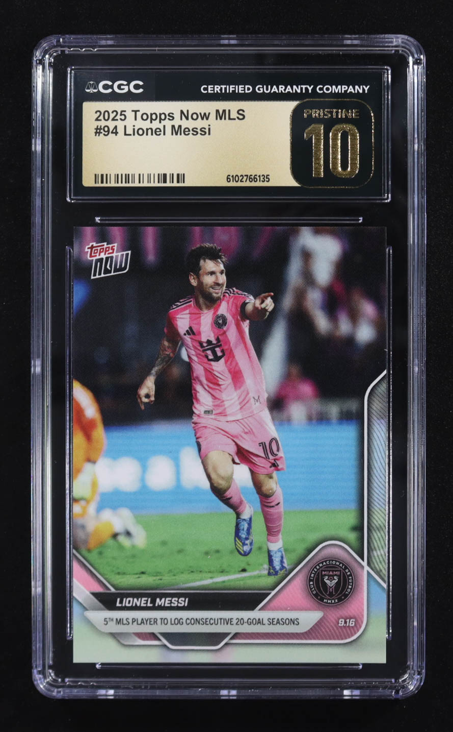 Lionel Messi 2025 Topps Now MLS #94 (CGC 10 Pristine) at PristineAuction.com Lionel Messi 2025 Topps Now MLS #94 (CGC 10 Pristine) at PristineAuction.com