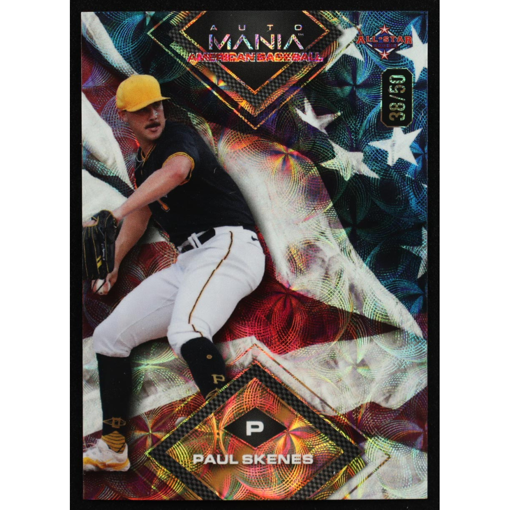 Paul Skenes 2024 Wild Card Auto Mania American Baseball American Flag Kaleidoscope #AMAD-PS3 #38/50 RC at PristineAuction.com