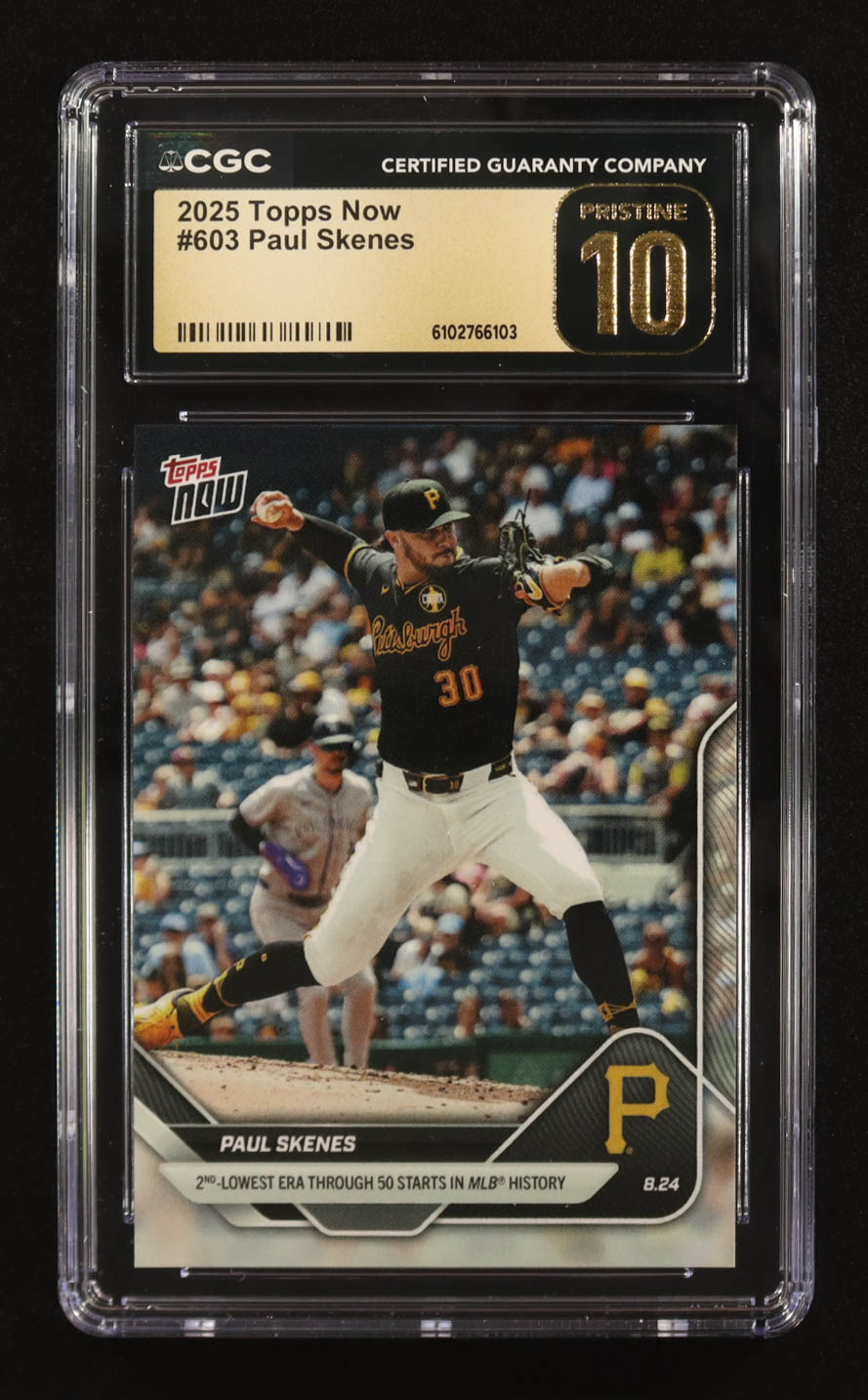 Paul Skenes 2025 Topps Now #603 (CGC 10 Pristine) at PristineAuction.com Paul Skenes 2025 Topps Now #603 (CGC 10 Pristine) at PristineAuction.com