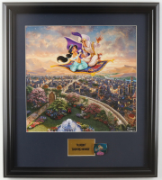 Thomas Kinkade Walt Disney's "Aladdin" Custom Framed Print Display With Aladdin Pin at PristineAuction.com