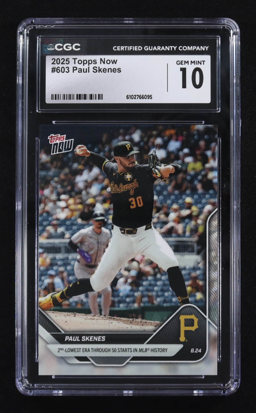 Paul Skenes 2025 Topps Now #603 (CGC 10) at PristineAuction.com Paul Skenes 2025 Topps Now #603 (CGC 10) at PristineAuction.com