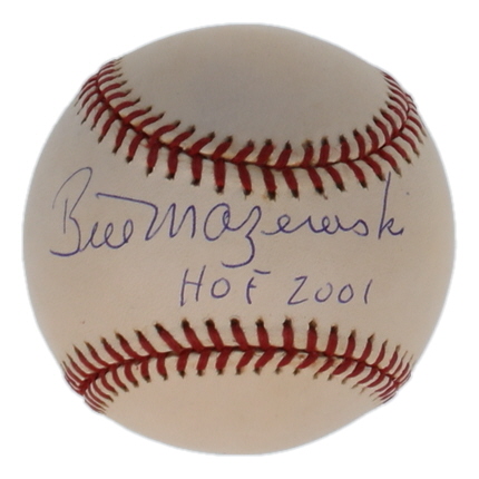 Bill Mazeroski Signed ONL Baseball Inscribed "HOF 2001" (Steiner) at PristineAuction.com Bill Mazeroski Signed ONL Baseball Inscribed "HOF 2001" (Steiner) at PristineAuction.com