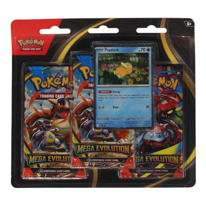 Pokemon TCG: Mega Evolution 3 Pack Blister (Psyduck) at PristineAuction.com Pokemon TCG: Mega Evolution 3 Pack Blister (Psyduck) at PristineAuction.com
