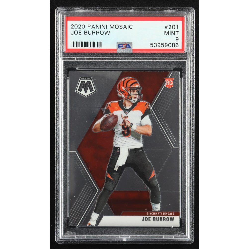 Joe Burrow 2020 Panini Mosaic #201 RC (PSA 9) at PristineAuction.com