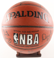 1996 Los Angeles Clippers NBA Official Game Basketball Team-Signed By (14) Brent Barry, Kevin Duckworth & Malik Sealy with Display Stand (PSA) at PristineAuction.com
