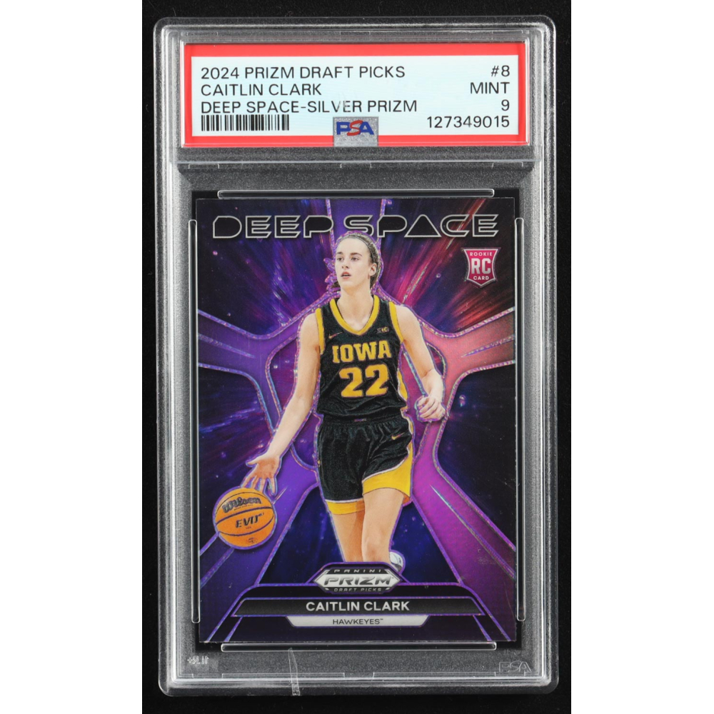Caitlin Clark 2024-25 Panini Prizm Draft Picks Deep Space Prizms Silver #8 RC (PSA 9) at PristineAuction.com