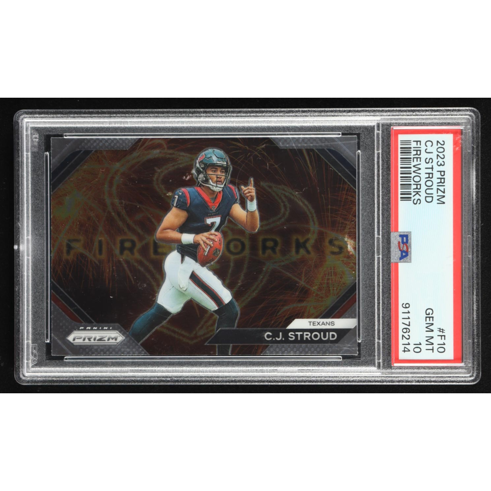 CJ Stroud 2023 Panini Prizm Fireworks #10 RC (PSA 10) at PristineAuction.com
