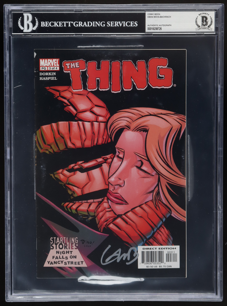 Ebon Moss-Bachrach Signed 2003 "Startling Stories: The Thing - Night Falls on Yancy Street" #3 Marvel Comic Book (BGS) at PristineAuction.com Ebon Moss-Bachrach Signed 2003 "Startling Stories: The Thing - Night Falls on Yancy Street" #3 Marvel Comic Book (BGS) at PristineAuction.com