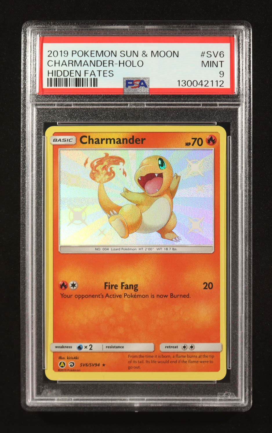 Charmander 2019 Pokemon Sun & Moon Shiny Vault Hidden Fates Holo #SV6 (PSA 9) at PristineAuction.com Charmander 2019 Pokemon Sun & Moon Shiny Vault Hidden Fates Holo #SV6 (PSA 9) at PristineAuction.com