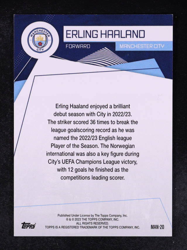 Erling Haaland 2022-23 Topps #MAN20 at PristineAuction.com Erling Haaland 2022-23 Topps #MAN20 at PristineAuction.com