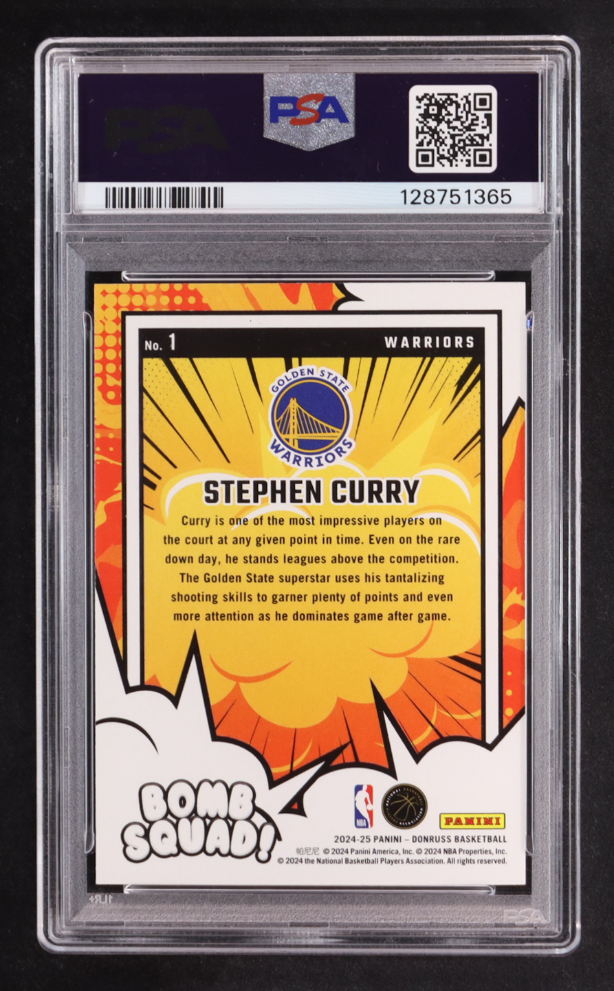 Stephen Curry 2024-25 Donruss Bomb Squad #1 (PSA 10) at PristineAuction.com Stephen Curry 2024-25 Donruss Bomb Squad #1 (PSA 10) at PristineAuction.com