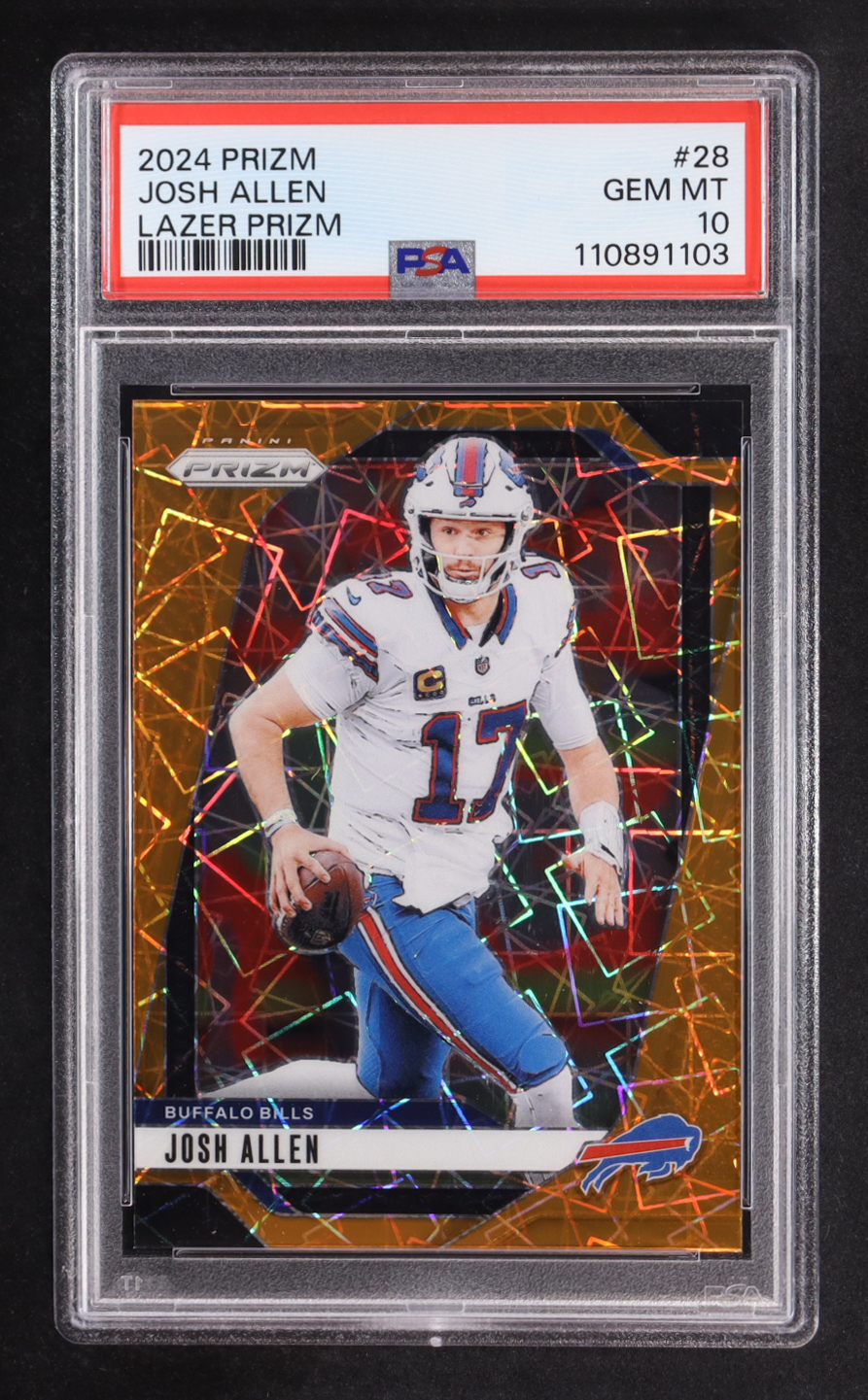 Josh Allen 2024 Panini Prizm Prizms Lazer #28 (PSA 10) at PristineAuction.com Josh Allen 2024 Panini Prizm Prizms Lazer #28 (PSA 10) at PristineAuction.com