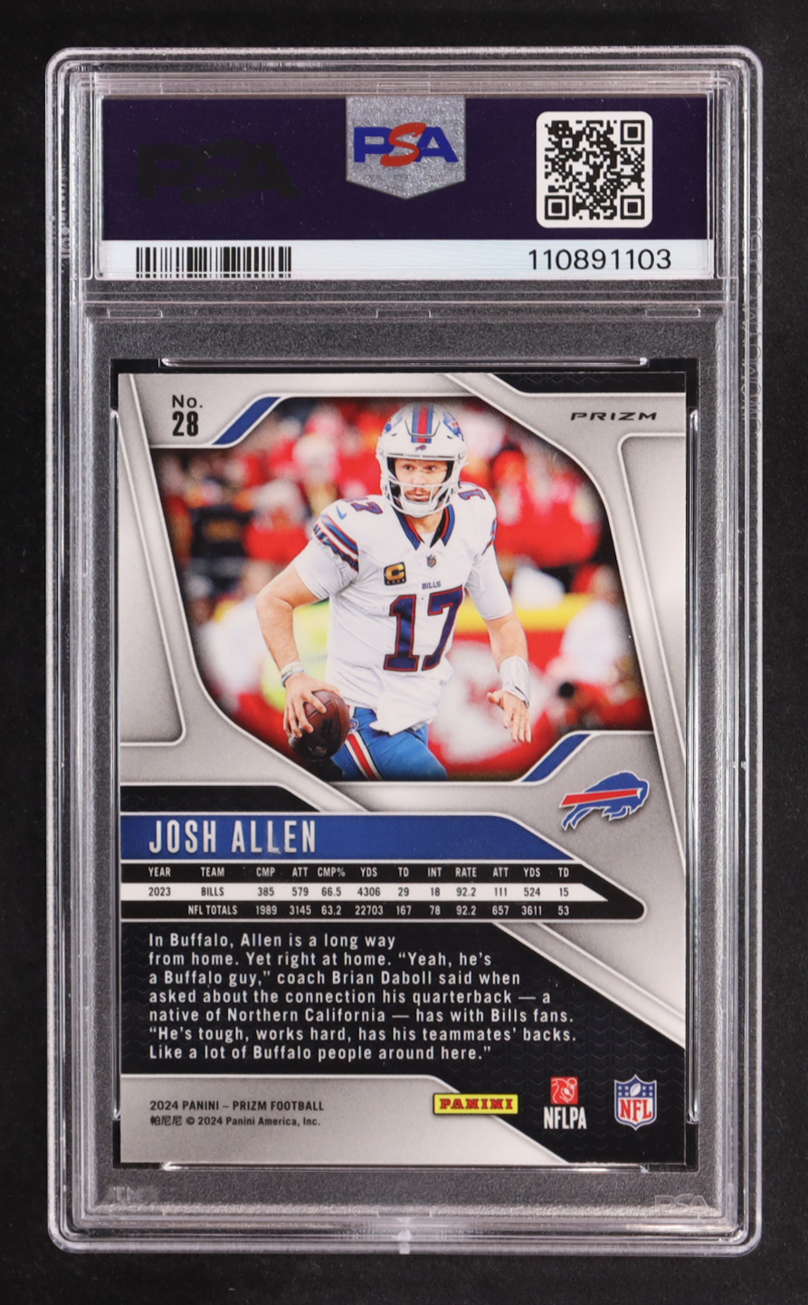 Josh Allen 2024 Panini Prizm Prizms Lazer #28 (PSA 10) at PristineAuction.com Josh Allen 2024 Panini Prizm Prizms Lazer #28 (PSA 10) at PristineAuction.com