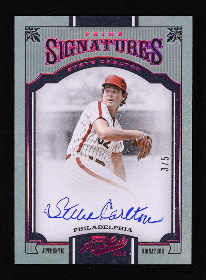Steve Carlton 2016 Prime Cuts Prime Signatures Holo Purple #PSSC #3/5 at PristineAuction.com Steve Carlton 2016 Prime Cuts Prime Signatures Holo Purple #PSSC #3/5 at PristineAuction.com