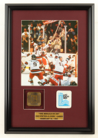 "The Miracle on Ice Team USA" Custom Framed Photo Display with Brass Olympic Emblem and Olympics Patch at PristineAuction.com