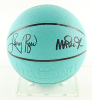 Magic Johnson & Larry Bird Signed Tiffany & Co X Basketball with Display Stand (Beckett & PSA) at PristineAuction.com