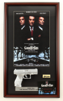 Henry Hill Signed "Goodfellas" Custom Framed Matchbook Movie Prop Money Display with Poster Print & Replica Prop Pistol (Hill) at PristineAuction.com