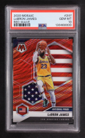 LeBron James 2020-21 Panini Mosaic Mosaic Red Wave #247 (PSA 10) at PristineAuction.com