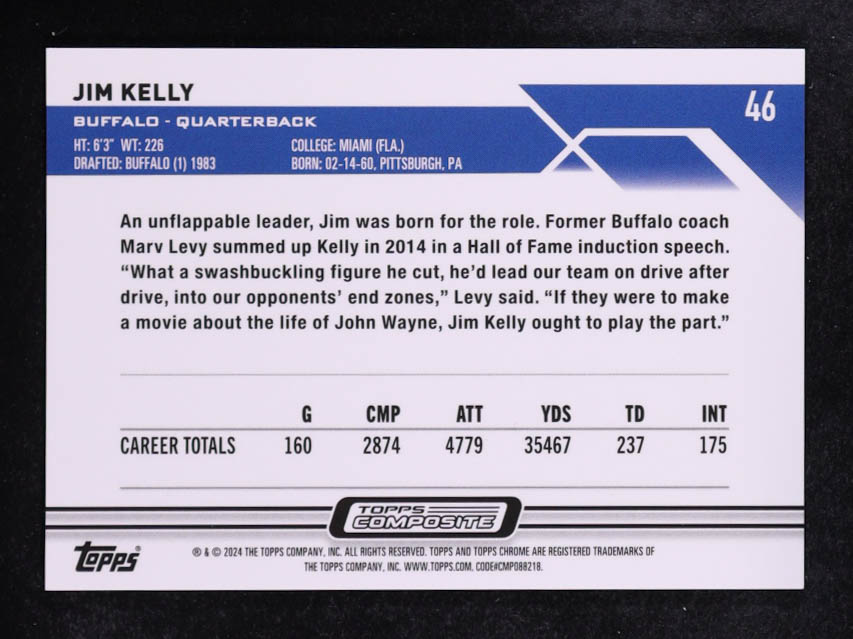 Jim Kelly 2023 Topps Composite Chrome Green Refractors #46 #69/99 at PristineAuction.com Jim Kelly 2023 Topps Composite Chrome Green Refractors #46 #69/99 at PristineAuction.com