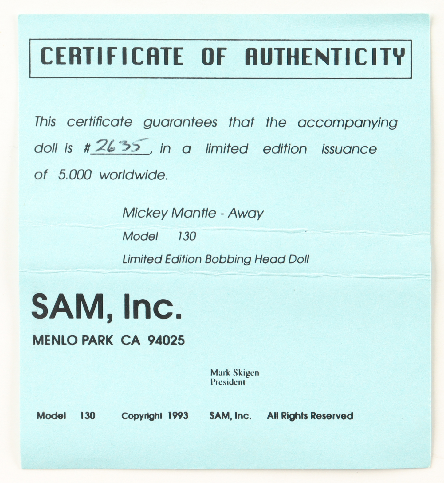 Mickey Mantle Sam's LE 7" New York Yankees Vintage Ceramic Bobblehead with Original Packaging at PristineAuction.com Mickey Mantle Sam's LE 7" New York Yankees Vintage Ceramic Bobblehead with Original Packaging at PristineAuction.com