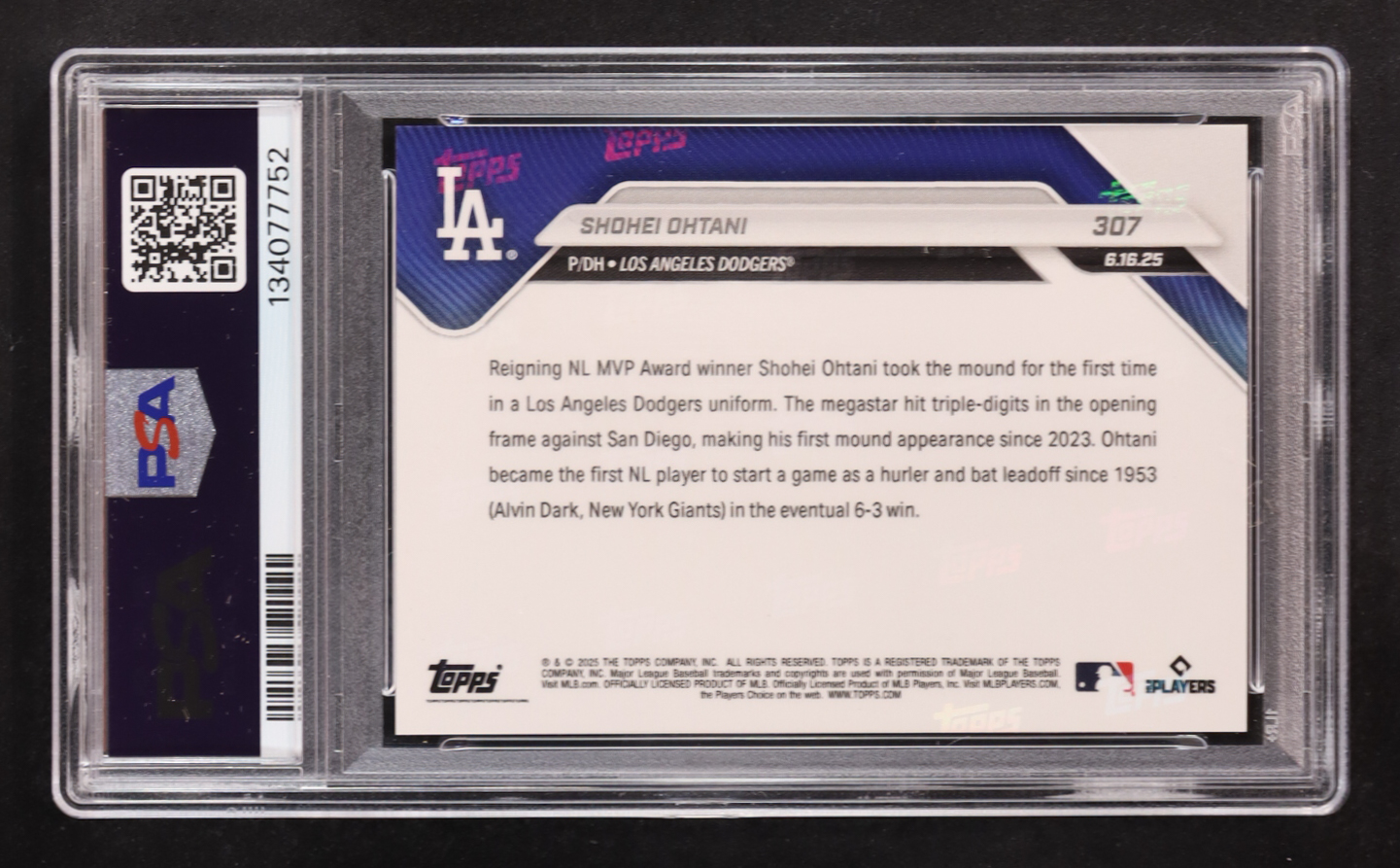 Shohei Ohtani 2025 Topps Now #307 (PSA 10) at PristineAuction.com Shohei Ohtani 2025 Topps Now #307 (PSA 10) at PristineAuction.com