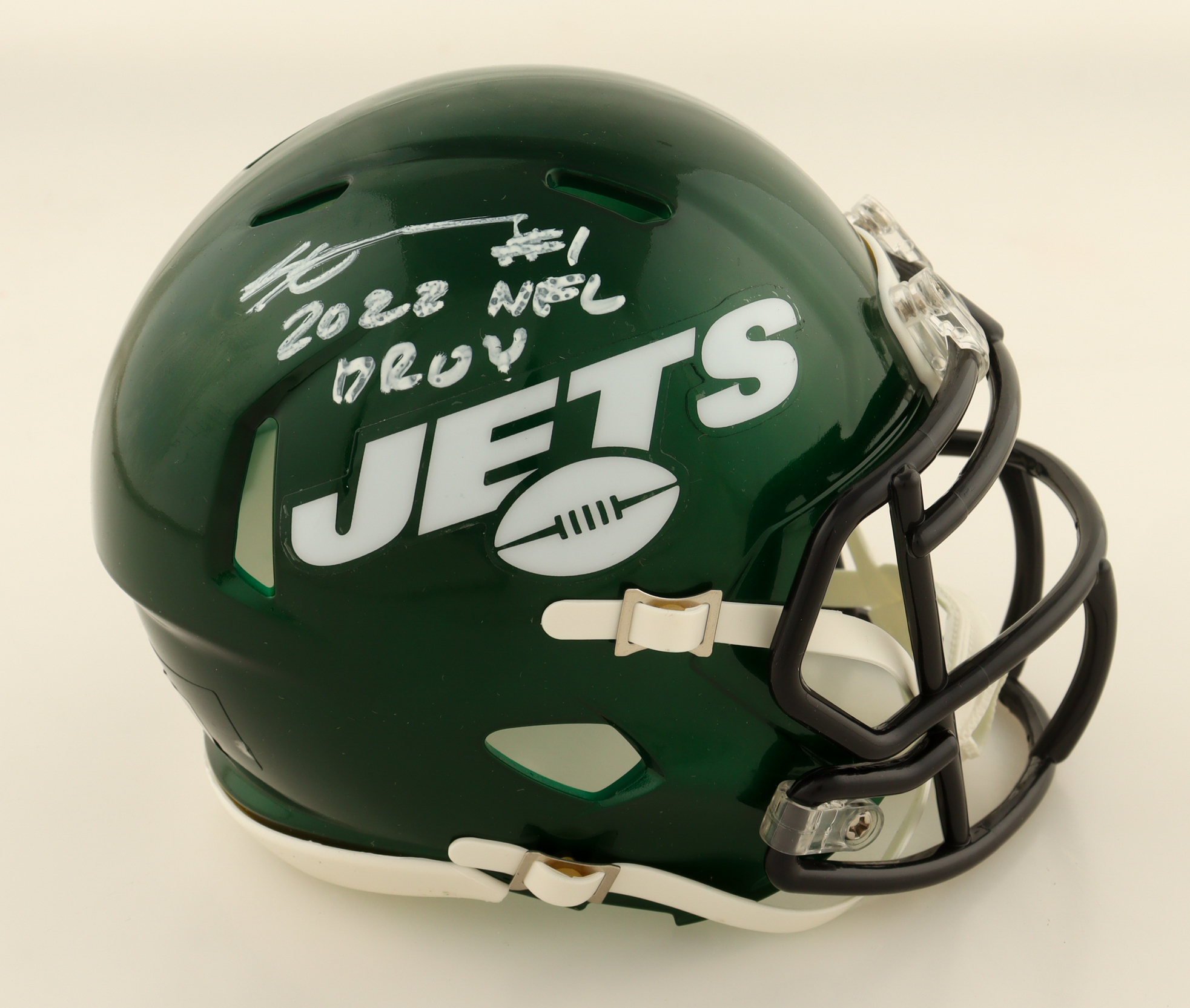 Sauce Gardner Signed Jets Speed Mini Helmet Inscribed "2022 NFL DROY" (Fanatics) at PristineAuction.com Sauce Gardner Signed Jets Speed Mini Helmet Inscribed "2022 NFL DROY" (Fanatics) at PristineAuction.com