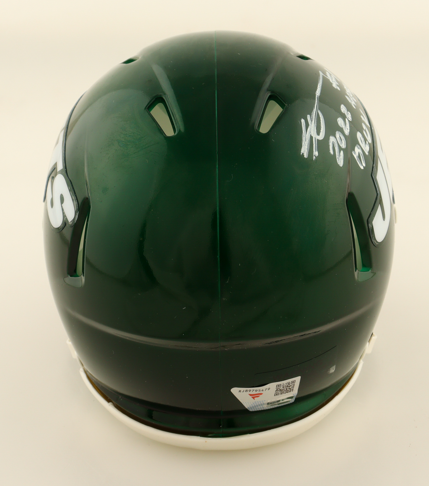 Sauce Gardner Signed Jets Speed Mini Helmet Inscribed "2022 NFL DROY" (Fanatics) at PristineAuction.com Sauce Gardner Signed Jets Speed Mini Helmet Inscribed "2022 NFL DROY" (Fanatics) at PristineAuction.com