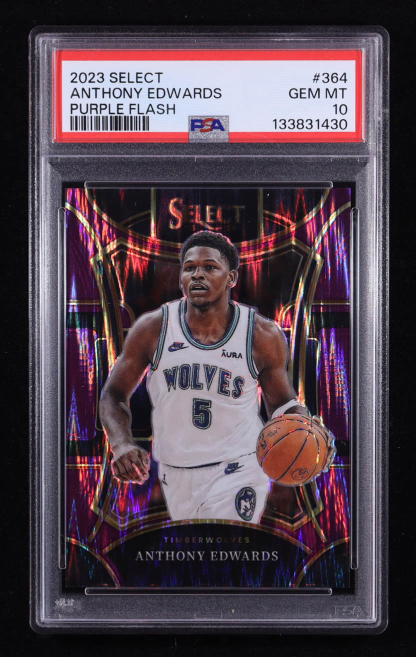 Anthony Edwards 2023-24 Select Prizms Purple Flash #364 #079/175 (PSA 10) at PristineAuction.com Anthony Edwards 2023-24 Select Prizms Purple Flash #364 #079/175 (PSA 10) at PristineAuction.com