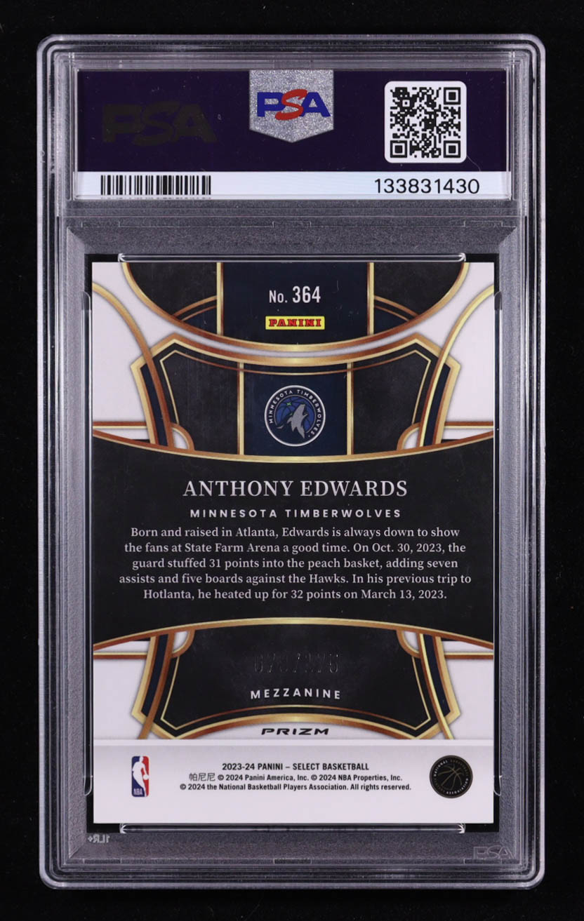Anthony Edwards 2023-24 Select Prizms Purple Flash #364 #079/175 (PSA 10) at PristineAuction.com Anthony Edwards 2023-24 Select Prizms Purple Flash #364 #079/175 (PSA 10) at PristineAuction.com