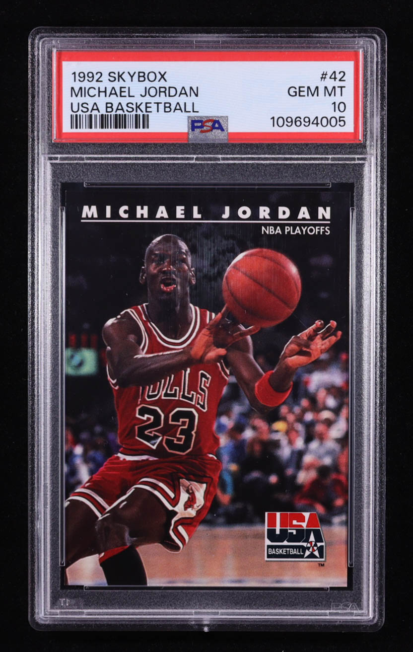 Michael Jordan 1992 SkyBox USA #42 / NBA Playoffs (PSA 10) at PristineAuction.com Michael Jordan 1992 SkyBox USA #42 / NBA Playoffs (PSA 10) at PristineAuction.com