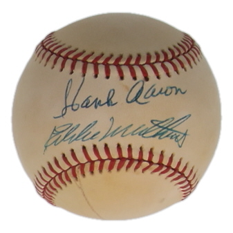 Hank Aaron & Eddie Mathews Signed ONL Baseball (PSA) at PristineAuction.com Hank Aaron & Eddie Mathews Signed ONL Baseball (PSA) at PristineAuction.com