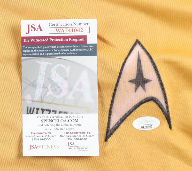 William Shatner Signed "Star Trek" Prop Uniform Shirt (JSA) at PristineAuction.com William Shatner Signed "Star Trek" Prop Uniform Shirt (JSA) at PristineAuction.com