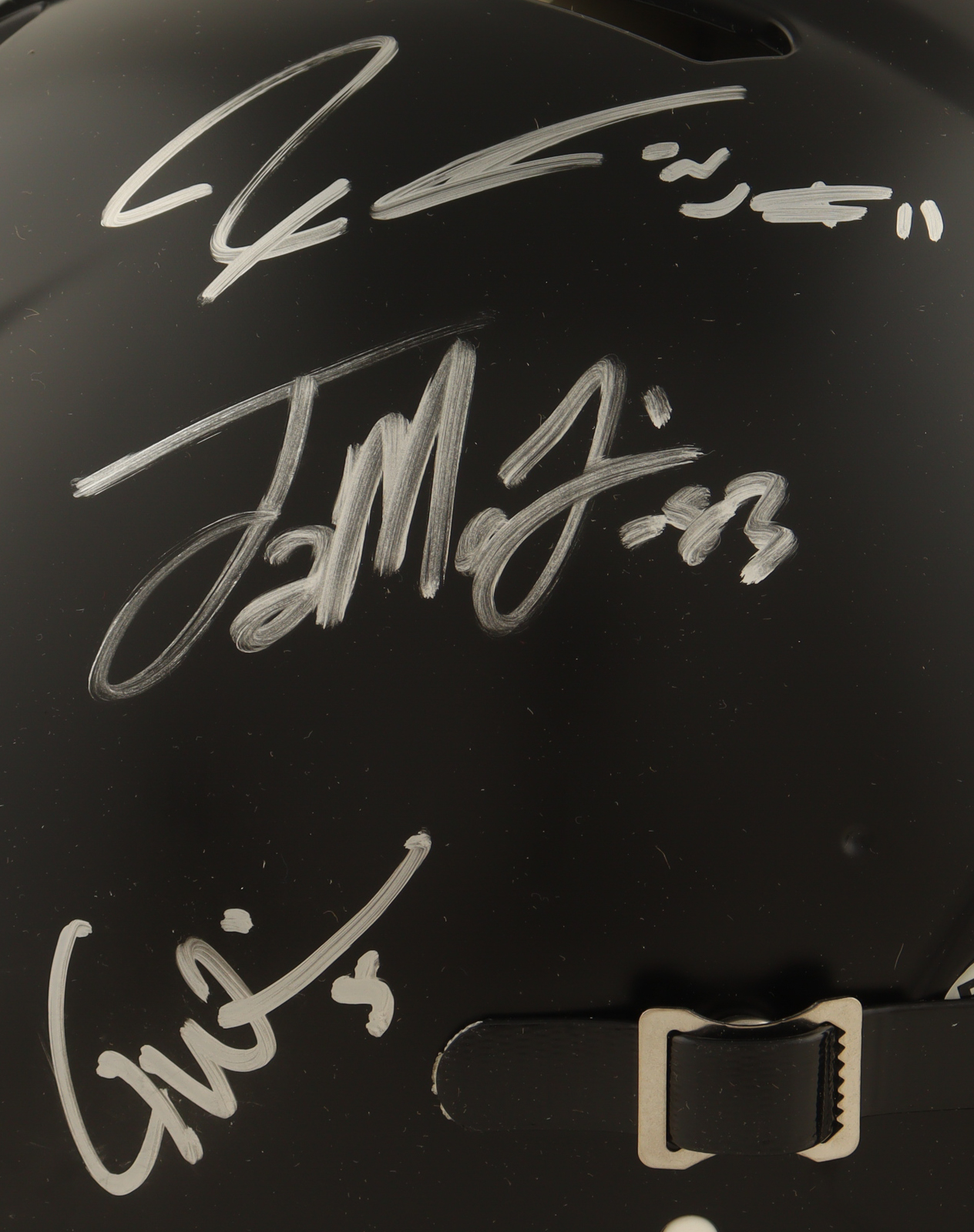 Garrett Wilson, Jaxon Smith-Njigba, & Terry McLaurin Signed Ohio State Buckeyes Black Alternate Speed Full-Size Authentic On-Field Helmet (Fanatics) at PristineAuction.com Garrett Wilson, Jaxon Smith-Njigba, & Terry McLaurin Signed Ohio State Buckeyes Black Alternate Speed Full-Size Authentic On-Field Helmet (Fanatics) at PristineAuction.com