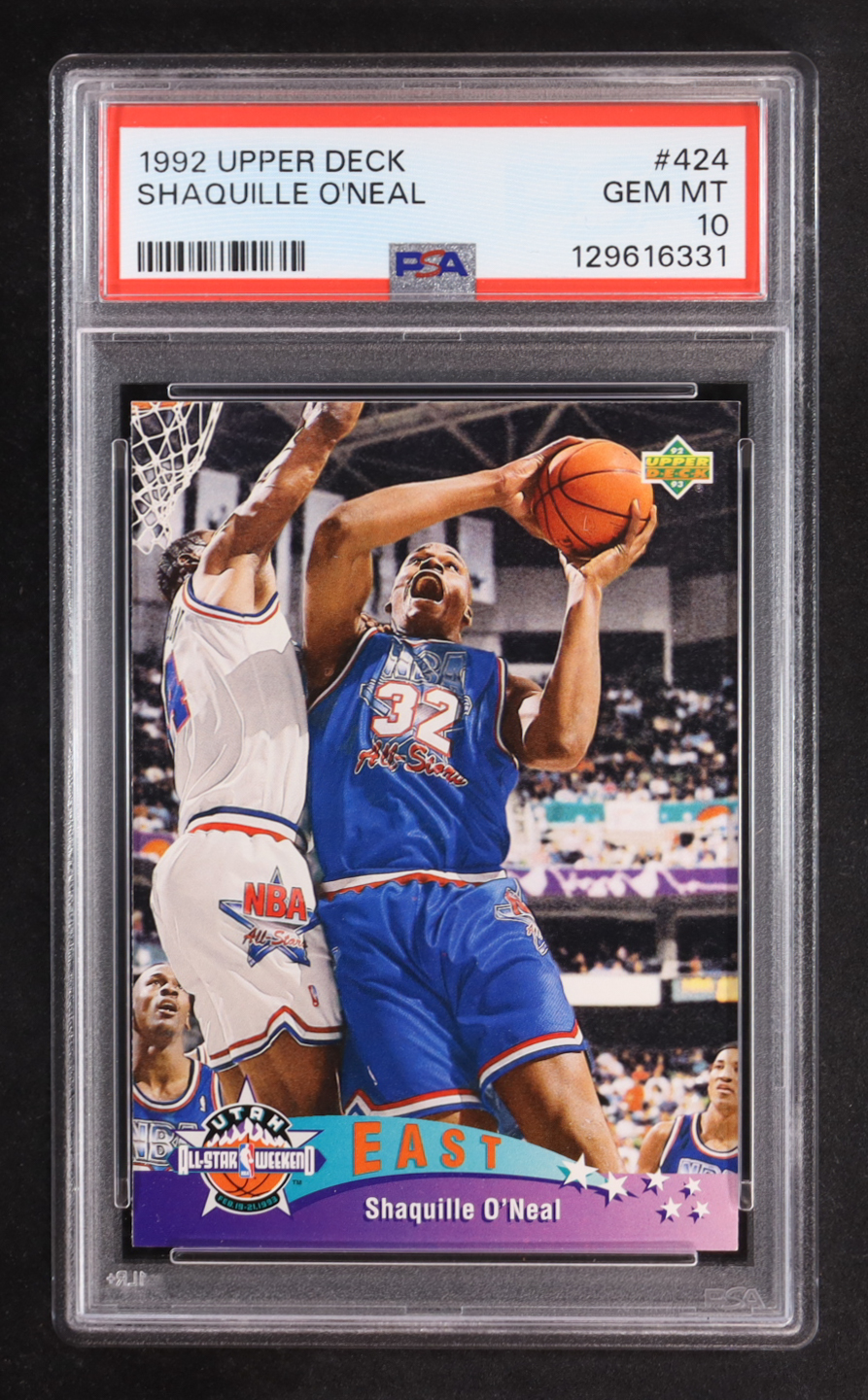 Shaquille O'Neal 1992-93 Upper Deck #424 RC (PSA 10) at PristineAuction.com Shaquille O'Neal 1992-93 Upper Deck #424 RC (PSA 10) at PristineAuction.com