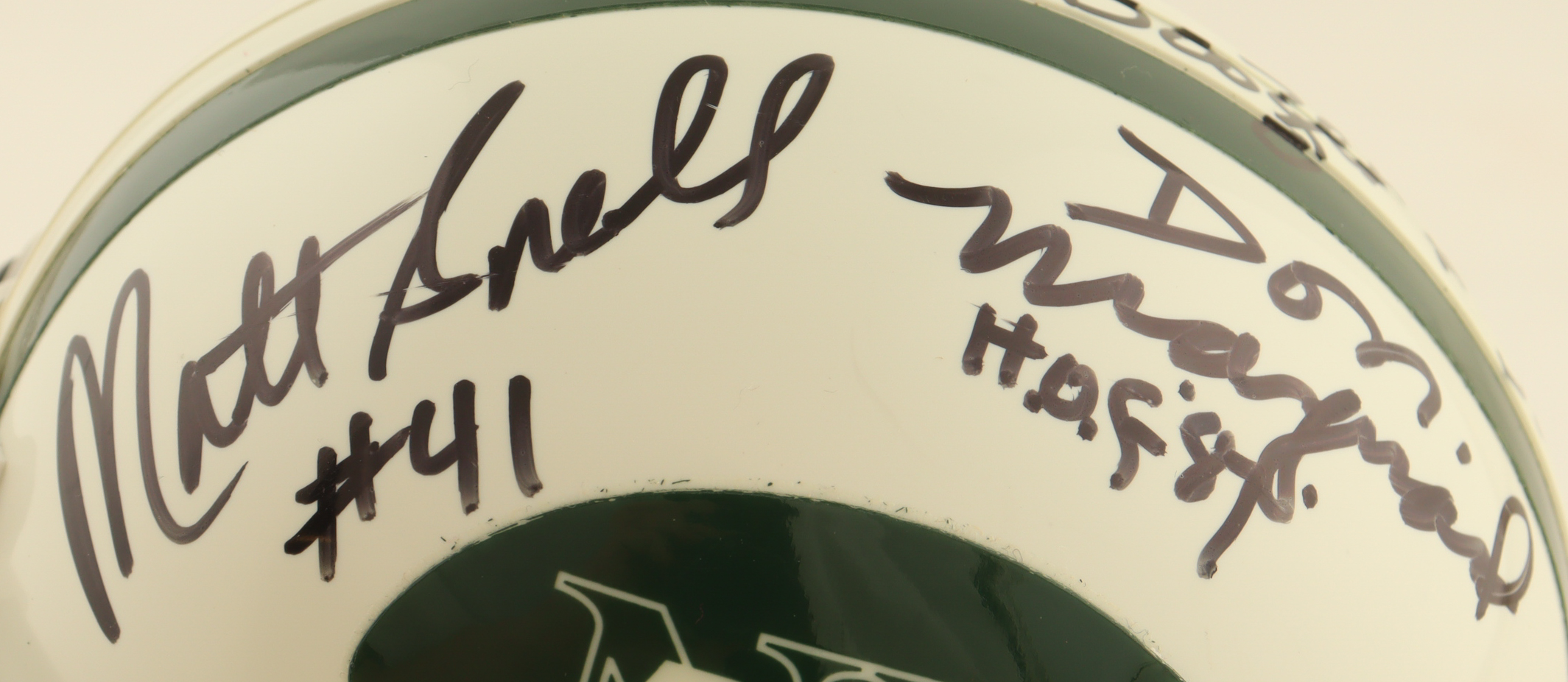 New York Jets Hall Of Famers Mini Helmet Signed by (4) Joe Namath, Don Maynard, & Emerson Boozer with Display Case (PSA) at PristineAuction.com New York Jets Hall Of Famers Mini Helmet Signed by (4) Joe Namath, Don Maynard, & Emerson Boozer with Display Case (PSA) at PristineAuction.com