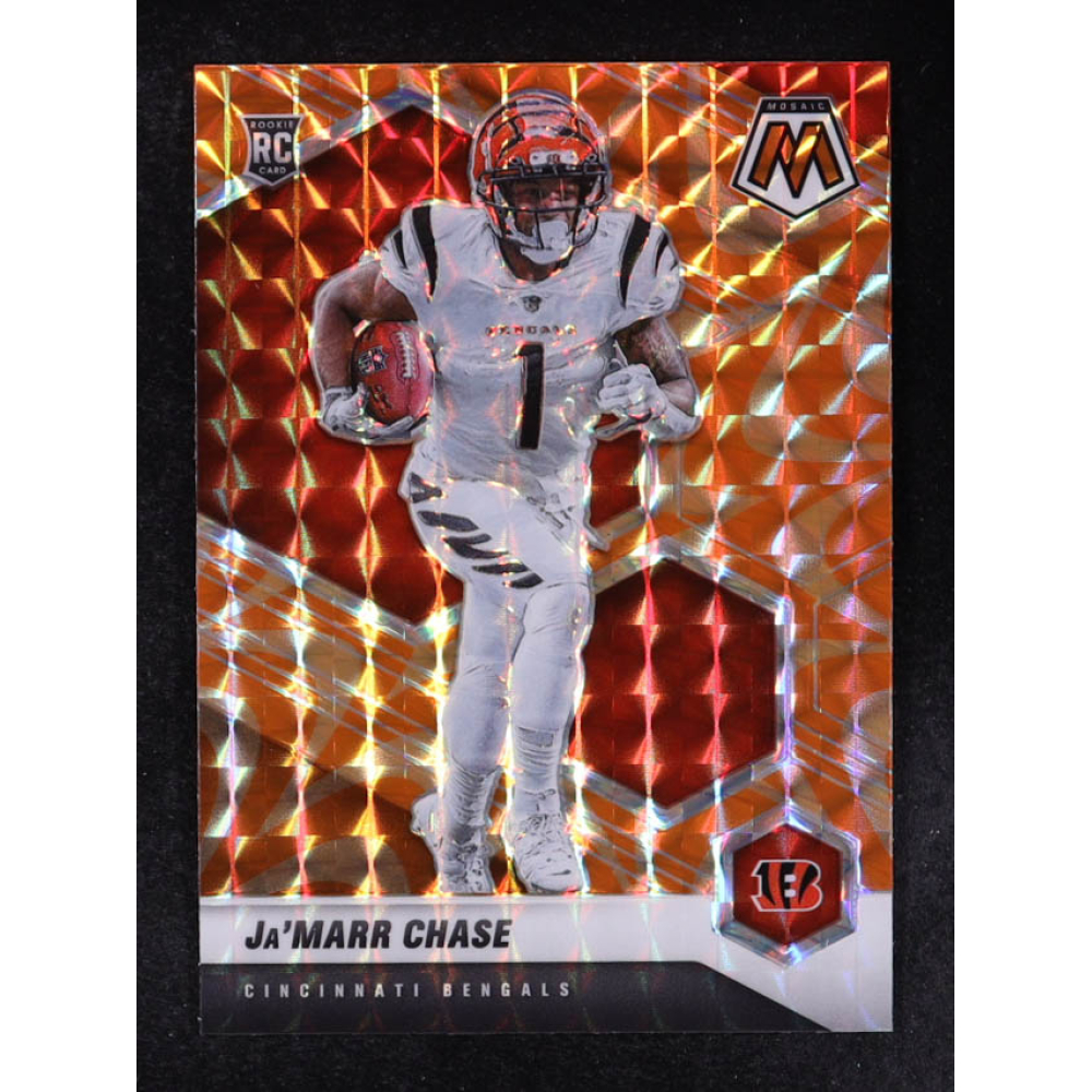 Ja'Marr Chase 2021 Panini Mosaic Mosaic Reactive Orange #307 RC at PristineAuction.com