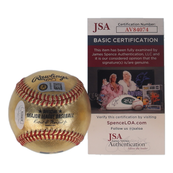 Oneil Cruz Signed OML Gold Leather Baseball Inscribed "Cruz Missile" (Cruz & JSA) at PristineAuction.com Oneil Cruz Signed OML Gold Leather Baseball Inscribed "Cruz Missile" (Cruz & JSA) at PristineAuction.com