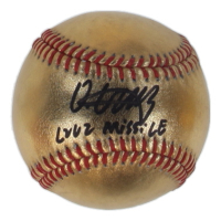 Oneil Cruz Signed OML Gold Leather Baseball Inscribed "Cruz Missile" (Cruz & JSA) at PristineAuction.com