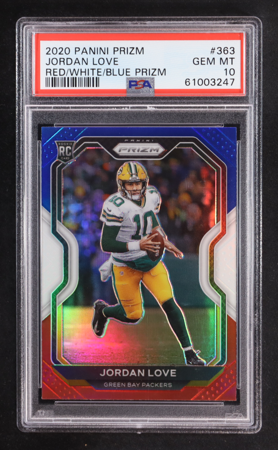 Jordan Love 2020 Panini Prizm Prizms Red White and Blue #363 RC (PSA 10) at PristineAuction.com Jordan Love 2020 Panini Prizm Prizms Red White and Blue #363 RC (PSA 10) at PristineAuction.com