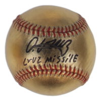 Oneil Cruz Signed OML Gold Leather Baseball Inscribed "Cruz Missile" (Cruz & JSA) at PristineAuction.com