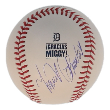 Miguel Cabrera Signed OML Tigers "Gracias Miggy!" Logo Baseball (JSA & Cabrera) at PristineAuction.com Miguel Cabrera Signed OML Tigers "Gracias Miggy!" Logo Baseball (JSA & Cabrera) at PristineAuction.com