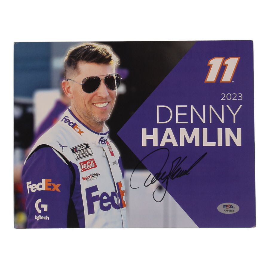 Denny Hamlin Signed NASCAR 8x10 Photo (PSA) at PristineAuction.com Denny Hamlin Signed NASCAR 8x10 Photo (PSA) at PristineAuction.com